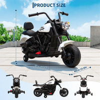 Garvee Motocicleta Eléctrica 6V, Arranque Suave, Suspensión, 2 Ruedas Apoyo, Música y Luz, 1-3 años, Interior y Exterior, Blanco