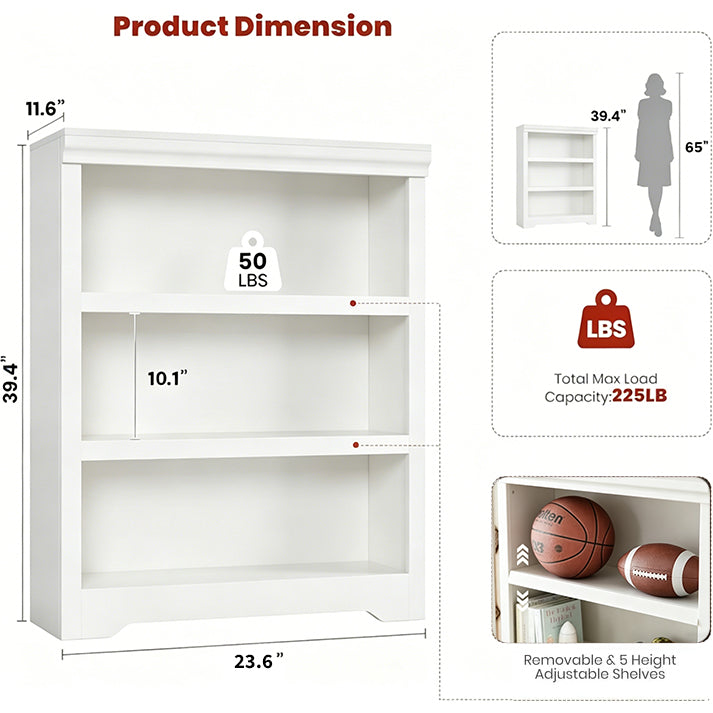 Garvee Estantería MDF Sin Puertas Resistente Fácil Montaje Versátil Para Hogar Color Natural