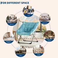 Garvee Silla Saucer De Piel De Conejo Plegable Cómoda Con Estructura Metálica Para Dormitorio Y Sala Compacta