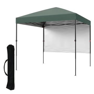 Garvee Carpa Pabellón de Jardín Plegable Pop-Up 2,2x2,2 m con Paredes Laterales Tela Oxford 150D Altura Ajustable 2,4 m Verde