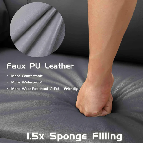 Garvee Sillón Reclinable Eléctrico Power Lift con Calor y Masaje para Mayores y Movilidad Reducida, 98×95×103 cm, Cuero Sintético PU Negro