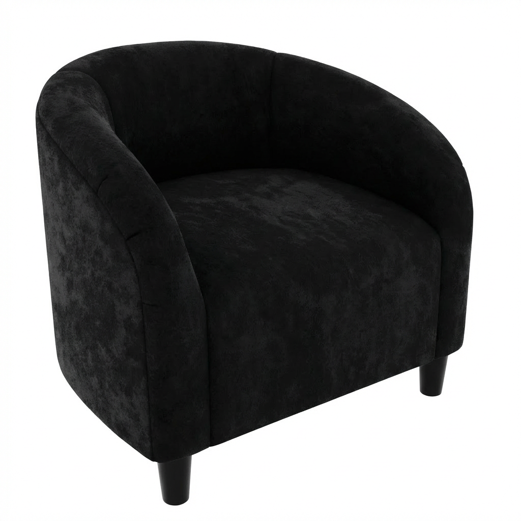 Garvee Silla Acento Terciopelo Barrel Club U-Shaped Backrest Brazos Curvos Para Sala Y Dormitorio Terciopelo Color Sólido