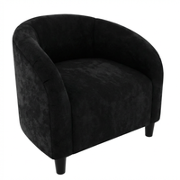 Garvee Silla Acento Terciopelo Barrel Club U-Shaped Backrest Brazos Curvos Para Sala Y Dormitorio Terciopelo Color Sólido