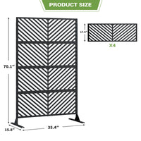 Garvee Pantalla de Privacidad Metálica para Exterior 180x90 cm Panel Separador de Ambientes Antióxido Jardín y Balcón Negro