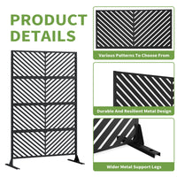 Garvee Pantalla de Privacidad Metálica para Exterior 180x90 cm Panel Separador de Ambientes Antióxido Jardín y Balcón Negro
