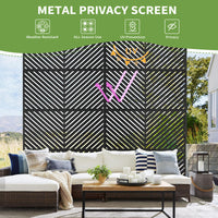 Garvee Pantalla de Privacidad Metálica para Exterior 180x90 cm Panel Separador de Ambientes Antióxido Jardín y Balcón Negro