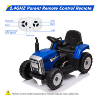 Garvee Tractor Eléctrico 12V, 3 Velocidades, Remolque, Luces LED, Bluetooth, Control Remoto 2.4G, 3-7 años, Jardín, Azul