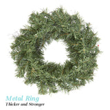 Garvee Corona Navidad puerta Garvee 15 luces 45.7cm PVC agujas suaves bolas Navidad irrompibles decoración forestal plástico hierro tela materiales naturales - Bosque