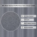 Garvee Cortina De Ducha De Lino Flax 155GSM, Tela Pesada, Azul Marino, Para Baño De Lujo, Resistente Al Agua, Lavable - Azul Marino