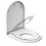 Garvee Asiento de inodoro con asiento para niños, cierre lento, liberación rápida, plástico PP, baño familiar, blanco - Blanco