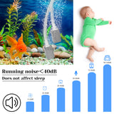Garvee Mini-Sauerstoffpumpe Para Acuario Doble Piedra De Aire Silenciosa USB Recargable Azul Compacta Para Hogar Y Oficina