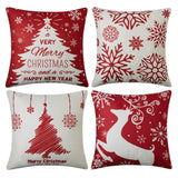 Garvee Fundas de Cojín Navideñas 46×46 cm Algodón Lino Vintage con Estampado de Árbol de Navidad y Reno para Decoración Hogar Festiva - Sistema Predeterminado_33