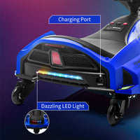 Garvee Kart Eléctrico 24V, Motor 180W Sin Escobillas, Luces LED, 8-12 años, Exterior, Azul