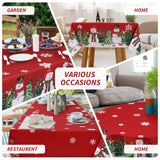 Garvee Mantel de Navidad Rojo Impermeable con Diseño de Corona para Decoración Festiva 137×137 cm - Rojo