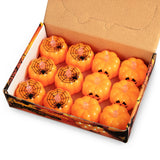 Garvee Luces Calabaza LED Halloween 12un Sin Llama 3D Parpadeante a Pilas Naranja Decoración