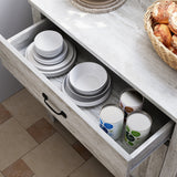 Garvee Mueble de Almacenamiento de Cocina con Soporte para Microondas, Estantes Ajustables, Madera Robusta, para Cocina y Comedor, Diseño Moderno, Cinta de Seguridad