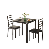 Garvee Conjunto de comedor Garvee 1 mesa 2 sillas MDF negro compacto que ahorra espacio para cocina y sala de estar - Negro