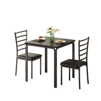 Garvee Conjunto de comedor Garvee 1 mesa 2 sillas MDF negro compacto que ahorra espacio para cocina y sala de estar