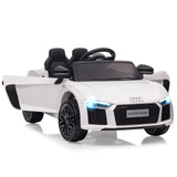 Garvee Coche Eléctrico 12V, Control Remoto, Suspensión, Música, LED, Seguro y Robusto, 3-6 años, Interior y Exterior, Blanco - Blanco