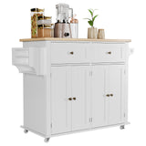 Garvee Carrito Isla De Cocina Con Ruedas Y Cajón, Mesa Móvil Con Almacenaje, Blanco, Ideal Para Cocina Moderna