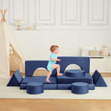 Garvee Sofá Modular Infantil 15 Piezas Versátil Expandible Azul para Juegos en Casa 140 × 72 × 48 cm - Azul Real