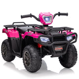 Garvee Quad Eléctrico Infantil de 12V con Conectividad Bluetooth y Velocidad de 2 a 5 km/h Moto de Batería para Niños de 3 a 6 Años de 88x46x50 cm, Rosa - Rosa