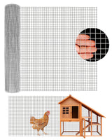 Garvee Malla de Alambre Soldada Acero Galvanizado 19 Gauge 1.3×1.3 cm Hexagonal 1.2×30 m Ataduras de Acero Segura para Cercas y Jardines Color Plata - Plata