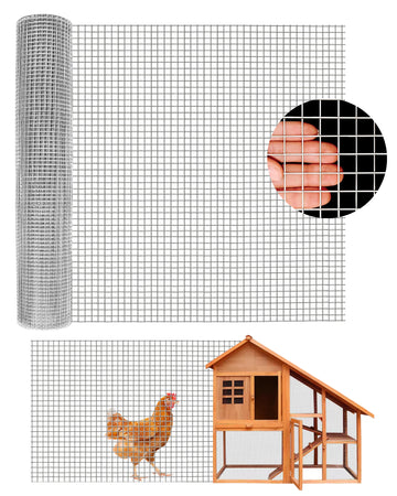 Garvee Malla de Alambre Soldada Acero Galvanizado 19 Gauge 1.3×1.3 cm Hexagonal 1.2×30 m Ataduras de Acero Segura para Cercas y Jardines Color Plata