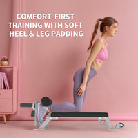 Garvee Banco Nordic Curl Ajustable con Ruedas para Glúteos y Isquiotibiales, Acero Resistente, Almohadilla de PU, Capacidad 204 kg, Gimnasio en Casa