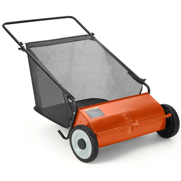 Garvee Barredora de Césped Manual 66 cm con Cepillos Giratorios Ajustables para Jardín y Patio, Tela Resistente, Fácil Ensamblaje, 0.2 m³ Capacidad, Verde