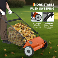 Garvee Barredora de Césped Manual 66 cm con Cepillos Giratorios Ajustables para Jardín y Patio, Tela Resistente, Fácil Ensamblaje, 0.2 m³ Capacidad, Verde