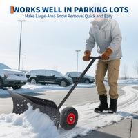 Garvee Pala de Nieve Manual 74x35 cm, Hierro Laminado en Frío, Mango Simple, Resistente a la Intemperie, eliminación eficiente de nieve en aceras y pasarelas