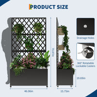 Garvee Jardinera Elevada de Acero Galvanizado con Enrejado y Pantalla de Privacidad para Patio y Balcón 180 × 117 × 41 cm