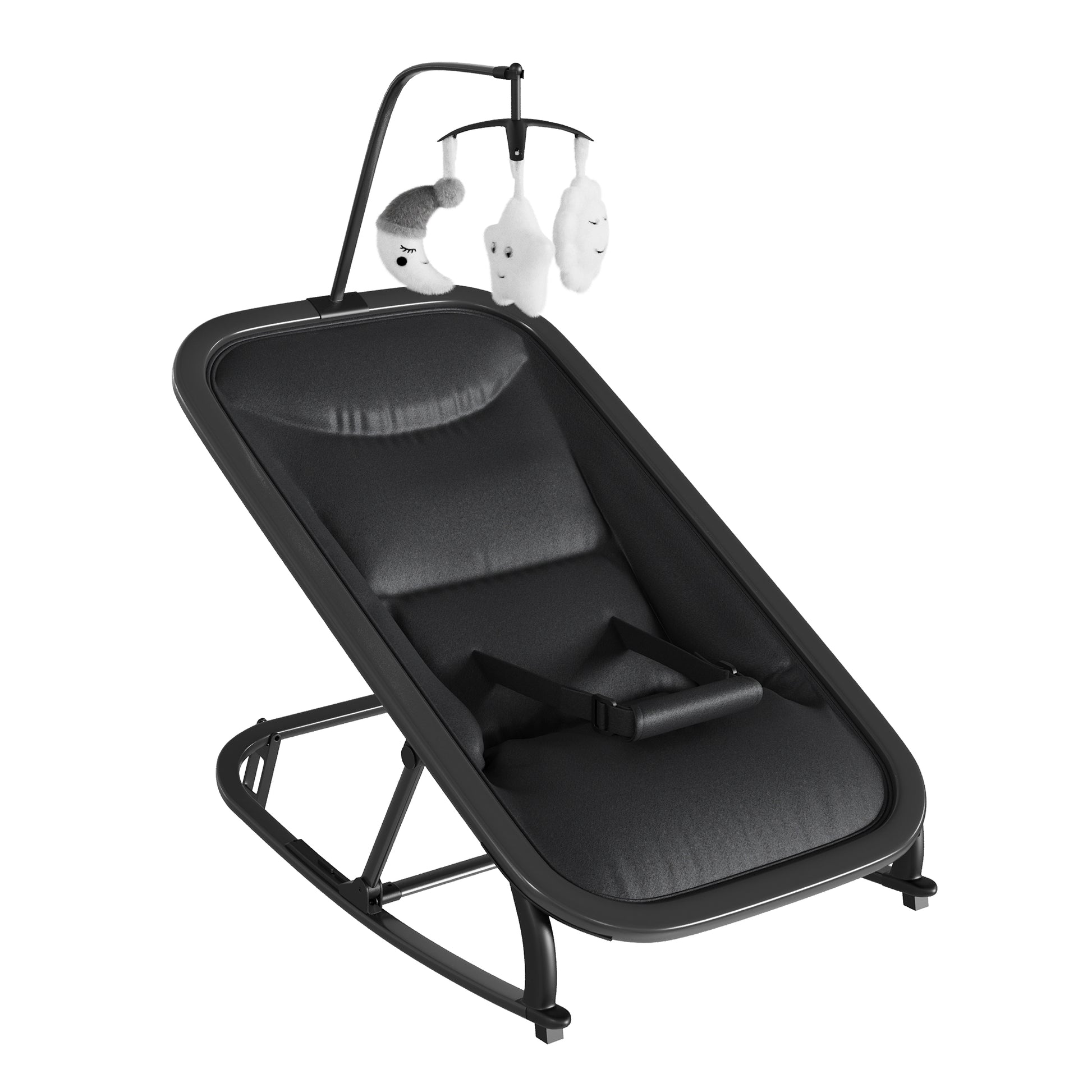 Garvee Mecedora para Bebés de Aluminio y Tela 300D Catiónica, Material Resistente, Apta para Diversas Escenas, Ideal para Uso en Europa, Negro