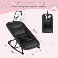 Garvee Mecedora para Bebés de Aluminio y Tela 300D Catiónica, Material Resistente, Apta para Diversas Escenas, Ideal para Uso en Europa, Negro