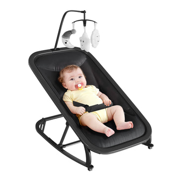 Garvee Mecedora para Bebés de Aluminio y Tela 300D Catiónica, Material Resistente, Apta para Diversas Escenas, Ideal para Uso en Europa, Negro