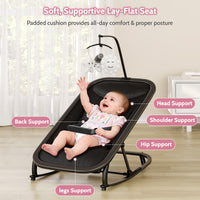 Garvee Mecedora para Bebés de Aluminio y Tela 300D Catiónica, Material Resistente, Apta para Diversas Escenas, Ideal para Uso en Europa, Negro