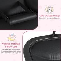 Garvee Mecedora para Bebés de Aluminio y Tela 300D Catiónica, Material Resistente, Apta para Diversas Escenas, Ideal para Uso en Europa, Negro