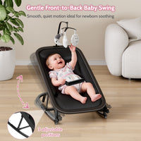 Garvee Mecedora para Bebés de Aluminio y Tela 300D Catiónica, Material Resistente, Apta para Diversas Escenas, Ideal para Uso en Europa, Negro