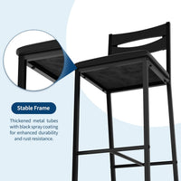 Garvee Juego De Comedor 3 Piezas Con Estantes De Almacenamiento, Sillas Acolchadas, Estructura De Hierro Y Madera, Compacto Para Apartamentos, Negro