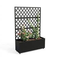 Garvee Jardinera Elevada Multifuncional con Trellis y Ruedas, Acero Galvanizado Duradero, Patio y Huerto, Vertical, Compacta