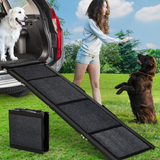 Garvee Rampa para Perros Plegable Aleación de Aluminio 1.3mm Almohadilla Antideslizante Extra Ancha Capacidad 113.4kg para Perros Sofá Hogar y Camiones 180.3x50.8cm - Negro