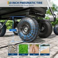 Garvee Carro Volteo Polietileno 272 kg Neumáticos Antipinchazos Jardín Exterior Acero Negro