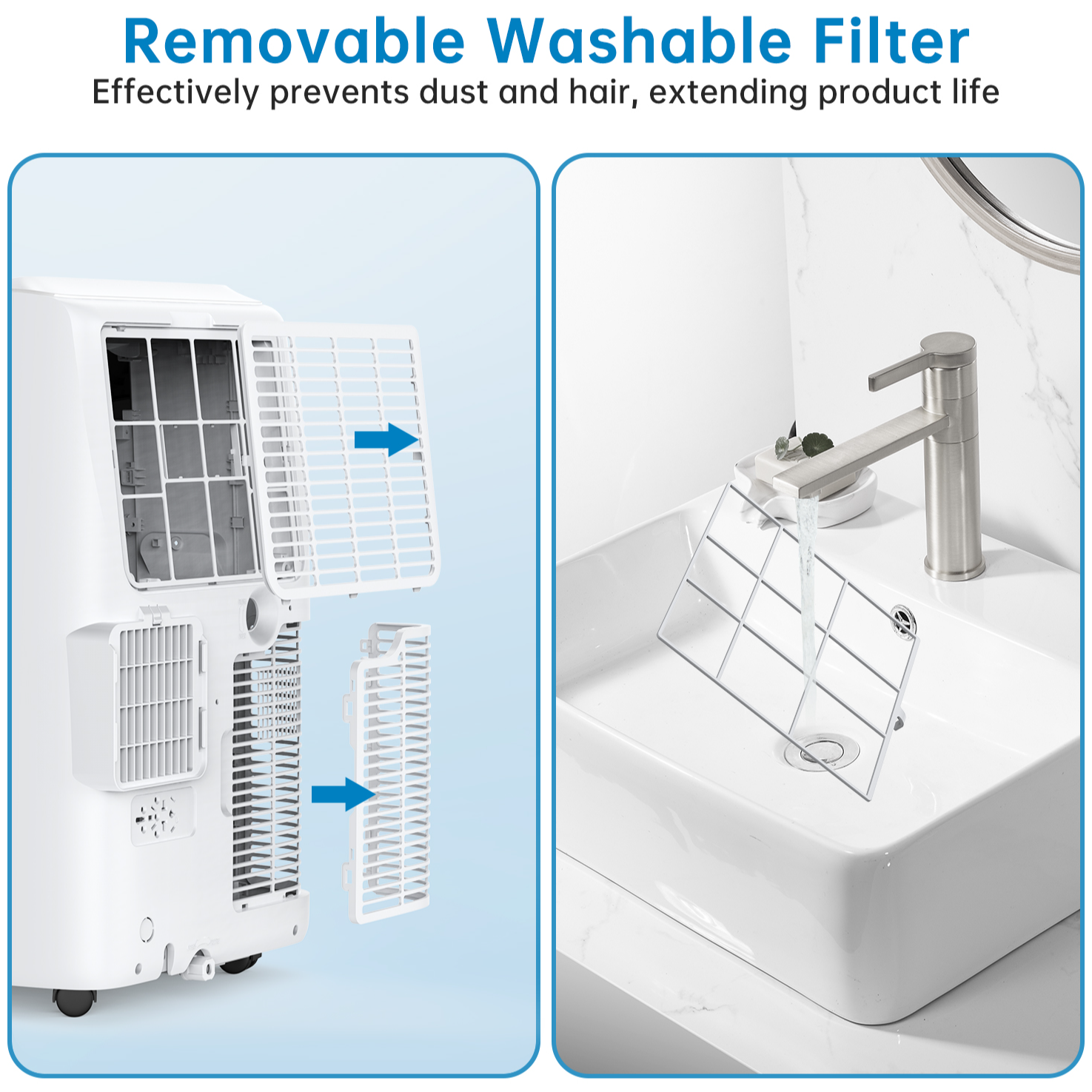 Garvee Aire Acondicionado Portátil 10000 BTU - Climatizador Móvil 3 en 1 Silencioso 52 dB para Casa y Oficina, Cobertura 37-46 m², Incluye Kit de Ventana