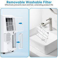Garvee Aire Acondicionado Portátil 10000 BTU - Climatizador Móvil 3 en 1 Silencioso 52 dB para Casa y Oficina, Cobertura 37-46 m², Incluye Kit de Ventana