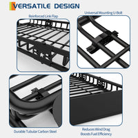 Garvee Portaequipajes Universal para Techo 163×99 cm Acero Resistente, Extensible, para SUVs y Camionetas, Negro, 91 kg Capacidad