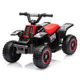 Garvee Quad Eléctrico 6V ATV, Música, Reposapiés, Marcha Adelante/Atrás, 3-6 años, Interior y Exterior, Negro - Rojo