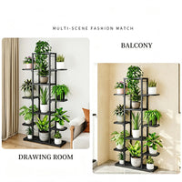 Garvee Soporte para Plantas de Hierro Forjado de 5 Niveles Estantería para Macetas de Jardín Balcón y Salón 93,5 cm Gris Espacial