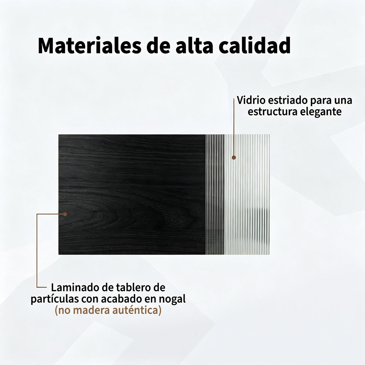 Garvee Aparador Contemporáneo de PB con 2 Puertas de Vidrio Texturizado Mueble Multifuncional para Salón o Pasillo Negro