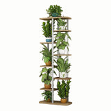 Garvee Soporte para plantas Garvee de madera y metal, multi-nivel para esquina, interior y exterior, balcón, jardín, sala de estar, ahorro de espacio, resistente, diseño elegante - Roble Natural